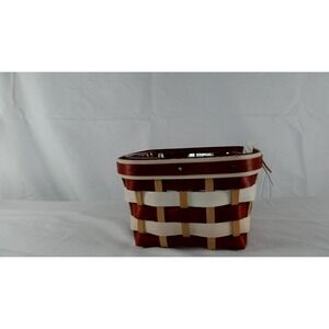 Longaberger Candy Cane Square Gift‎ Basket Set - NEW